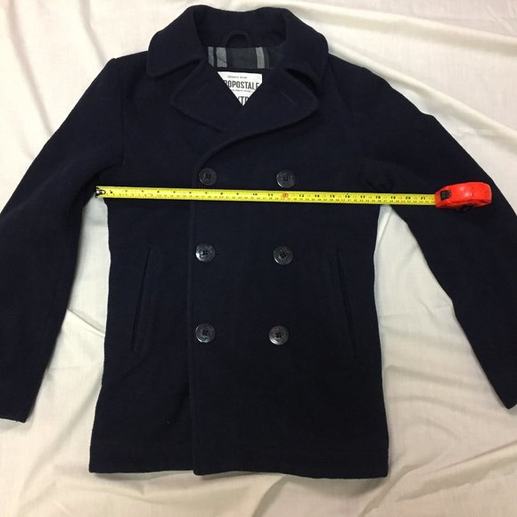 Aeropostale Women's Pea Coat Double Breasted Wool Blend Size XS Navy Blue - Picture 10 of 11